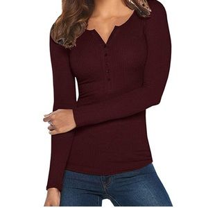 Henley Button Long Sleeve Shirt